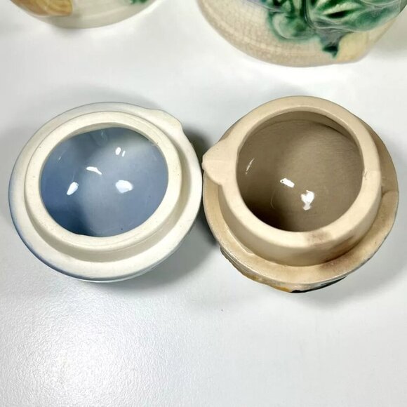 Vintage Ceramic Windmill Tea Set Made in Japan Hand Painted Teapot Sugar Creamer - Picture 11 of 14